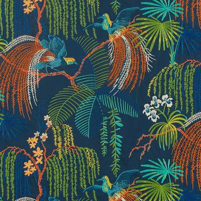 Rainforest embroidery Tropical night