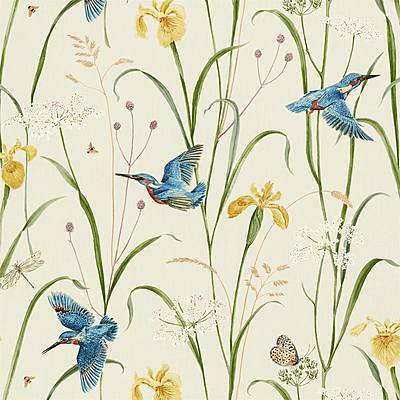 Kingfisher & Iris Azure / Linen